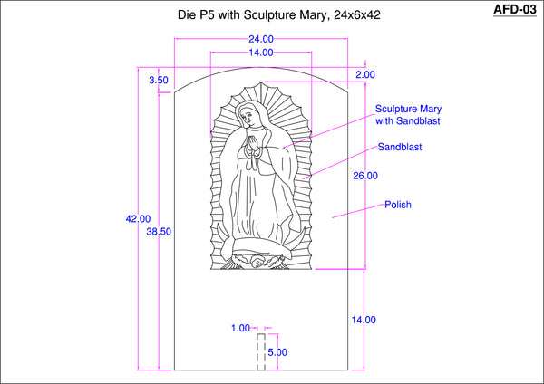 AFD-03 Standing Engraved Mary