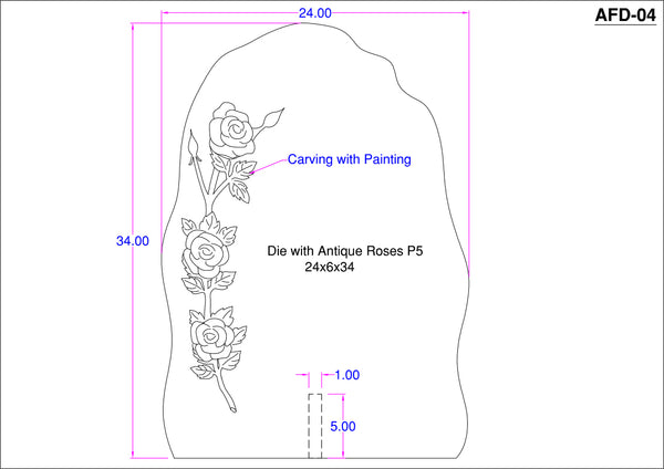 AFD-04 Die with engraved roses